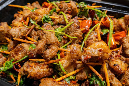 Close up shot of Cumin Lamb at Las Vegas, Nevadaの写真素材