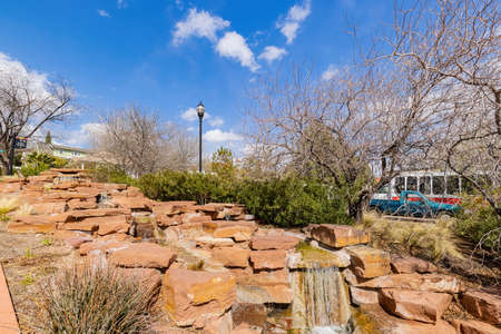 Sunny view of the landscape around the historical Water Walk at Utah, Nevadaのeditorial素材