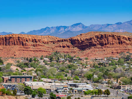 Aerial view of the cityscape of St George at Utah, USAのeditorial素材