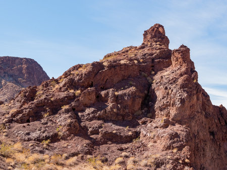 Hiking in the Arizona Hot Spring Trail at Willow Beach, Arizonaの写真素材