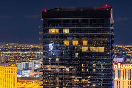 Las Vegas, JAN 26, 2021 - Afternoon aerial view of the Cosmopolitan and cityscapeのeditorial素材