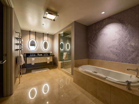 Las Vegas, JAN 26, 2021 - Interior view of a luxury hotel room in Cosmopolitan Casino