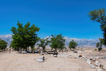 Garden of the Manzanar National Historic Site at Californiaの写真素材