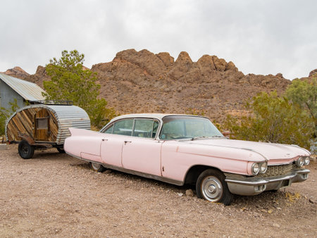 Abandoned car of the Nelson Ghost Town at Nevada