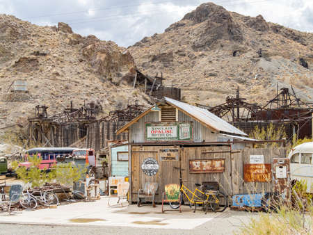 Nevada, MAR 13, 2021 - Abandoned retro building of the Nelson Ghost Townのeditorial素材