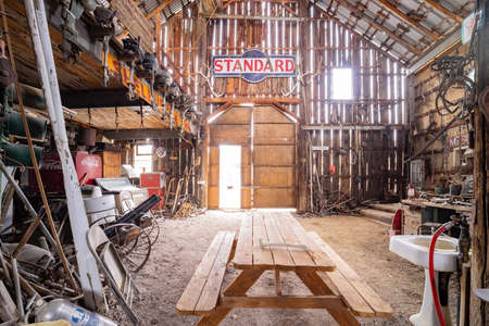 Nevada, MAR 13, 2021 - Interior view of the Abandoned retro building of the Nelson Ghost Townのeditorial素材
