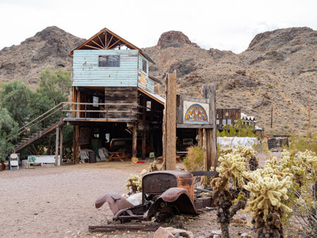 Nevada, MAR 13, 2021 - Abandoned retro building of the Nelson Ghost Townのeditorial素材