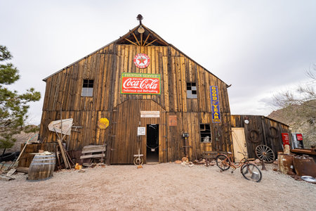 Nevada, MAR 13, 2021 - Abandoned retro building of the Nelson Ghost Townのeditorial素材