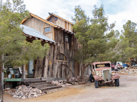 Nevada, MAR 13, 2021 - Abandoned car of the Nelson Ghost Townのeditorial素材