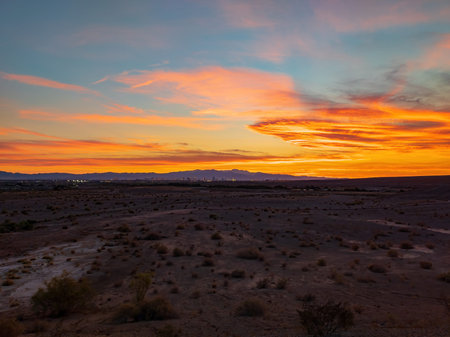 Sunset view of the famous strip skyline of Las Vegas at Nevadaの写真素材