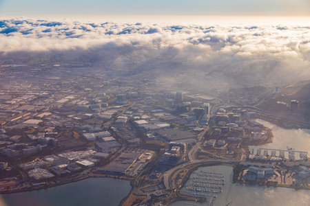Aerial view of the South San Francisco area at California