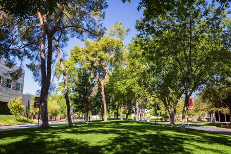 Sunny exterior view of some building in University of Nevada Las Vegas at Nevadaの写真素材