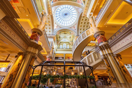 Las Vegas, JUN 3, 2021 - Interior view of The Forum Shops, Caesars Palaceのeditorial素材