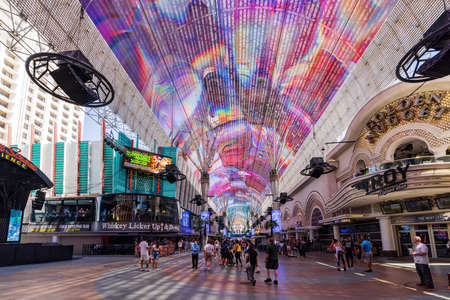 Las Vegas, JUN 4, 2021 - Morning view of the Fremont Street Experienceのeditorial素材