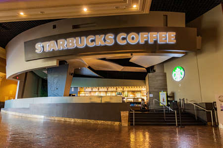 Las Vegas, JUN 9, 2021 - Starbucks Coffee of the Mandalay Bay casinoのeditorial素材