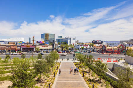 Las Vegas, JUN 28, 2021 - Sunny high angle view of the strip cityscapeのeditorial素材