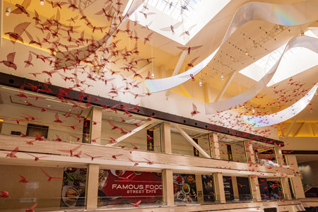 Las Vegas, JUN 28, 2021 - Interior view of the Resorts World casinoのeditorial素材