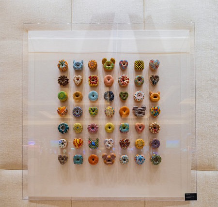 Las Vegas, JUN 28, 2021 - Bagel art display in the Resorts World casinoのeditorial素材