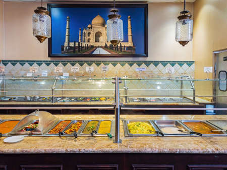 Las Vegas, JUN 29, 2021 - Interior view of a Indian style restaurantのeditorial素材