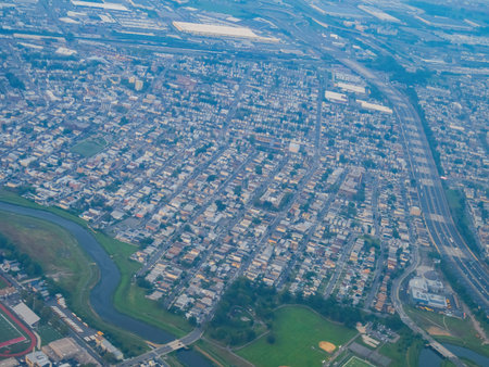 Aerial view of the New Jersey cityscape at New York