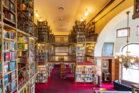 New York, JUL 6, 2021 - Interior view of the Uris Library of Cornell University
