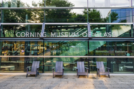 New York, JUL 6, 2021 - Exterior view of the Corning Museum of Glassのeditorial素材