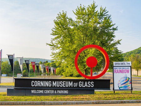New York, JUL 6, 2021 - Exterior view of the Corning Museum of Glassのeditorial素材