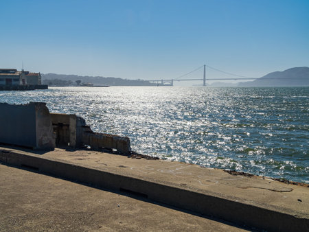 Sunny view of the Aquatic Park Cove at Californiaの写真素材