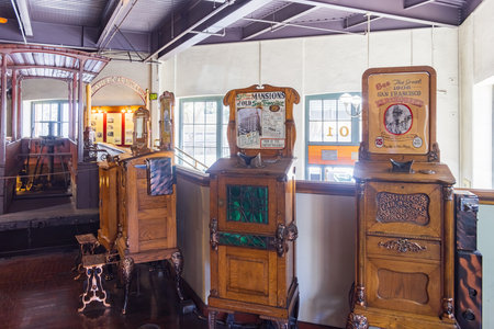 San Francisco, MAY 22, 2021 - Interior view of the Cable car museumのeditorial素材