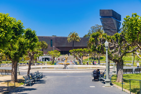 San Francisco, MAY 20, 2021 - Exterior view of the de Young Museum
