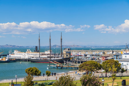 San Francisco, MAY 22, 2021 - Sunny view of the Maritime Gardenのeditorial素材
