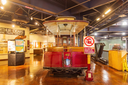 San Francisco, MAY 22, 2021 - Interior view of the Cable car museumのeditorial素材