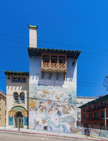 San Francisco, MAY 22, 2021 - Exterior view of The Commodore Stockton, Early Education Schoolのeditorial素材