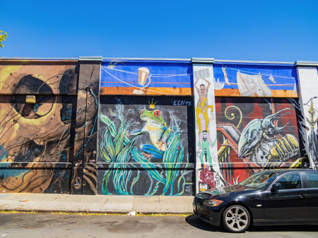 San Francisco, MAY 19, 2021 - Sunny view of a Graffiti in the cityのeditorial素材