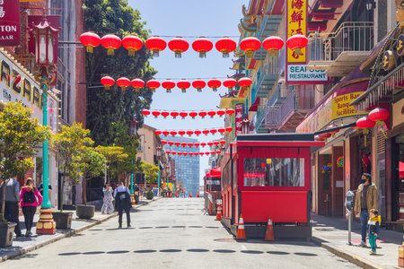San Francisco, MAY 22, 2021 - Noon view of the historical Chinatownのeditorial素材