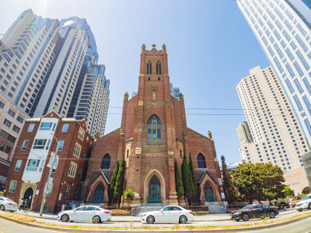 San Francisco, MAY 22, 2021 - Exterior view of The St. Patrick Churchのeditorial素材