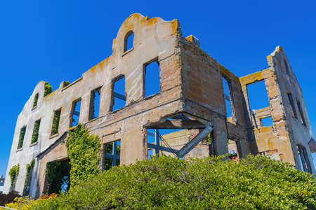 Sunny view of some historical building in Alcatraz island at Californiaのeditorial素材