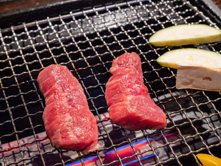 Close up shot of grilling meat at Las Vegas, Nevadaの写真素材
