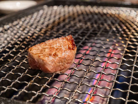 Close up shot of grilling meat at Las Vegas, Nevadaの写真素材