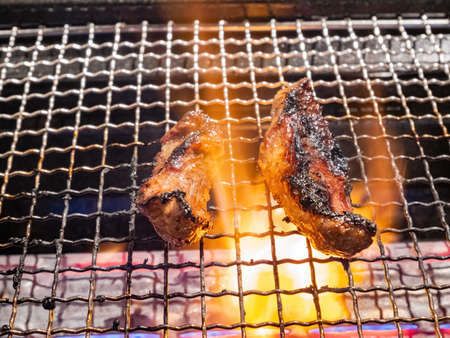 Close up shot of grilling meat at Las Vegas, Nevadaの写真素材