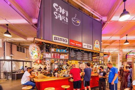 Los Angeles, JUL 24, 2021 - Interior view of the Grand Central Marketのeditorial素材