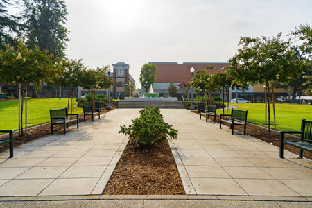 Monrovia, JUL 24, 2021 - Morning view of the Library Parkのeditorial素材