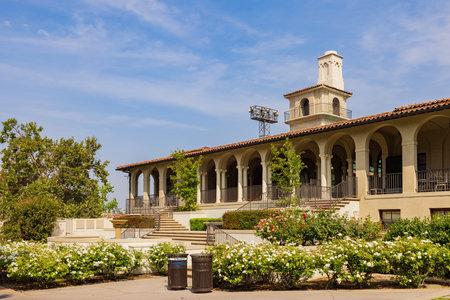 Morning sunny view of some building in the Occidental College at Los Angeles, Californiaのeditorial素材