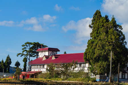Taichung, NOV 4, 2012 - Sunny view of a building in Wuling Farmのeditorial素材