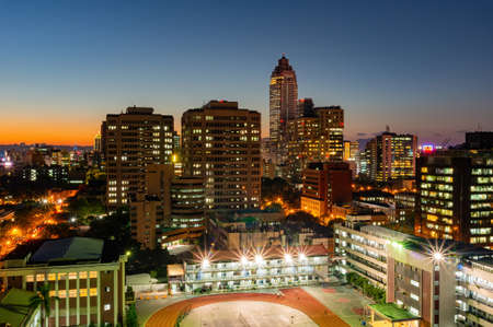 Night high angle view of the Zhongzheng District area at Taipei, Taiwanのeditorial素材