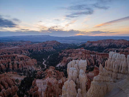 Beautiful sunrise of the Inspiration Point of Bryce Canyon National Park at Utahの写真素材