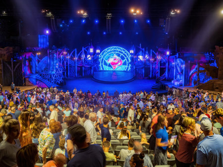 Utah, JUN 19, 2021 - Beauty and the beast performance in the Tuacahn amphitheatre