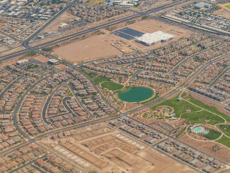 Aerial view of the famous Las Vegas cityscape at Nevadaの写真素材