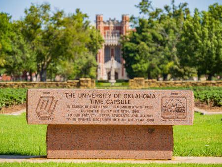 Sunny view of the Time Capsulte of The University of Oklahoma at USAの写真素材