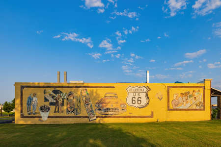 Edmond, AUG 9, 2021 - Wall art of the historical 66のeditorial素材